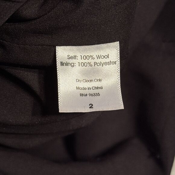 Susana Monaco REVOLVE Wool Dress Women 2 Black Elbow Frill Scoop Neck Office - Picture 3 of 9